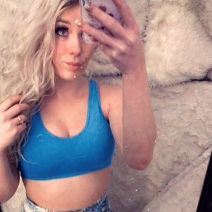 Blue sports bra